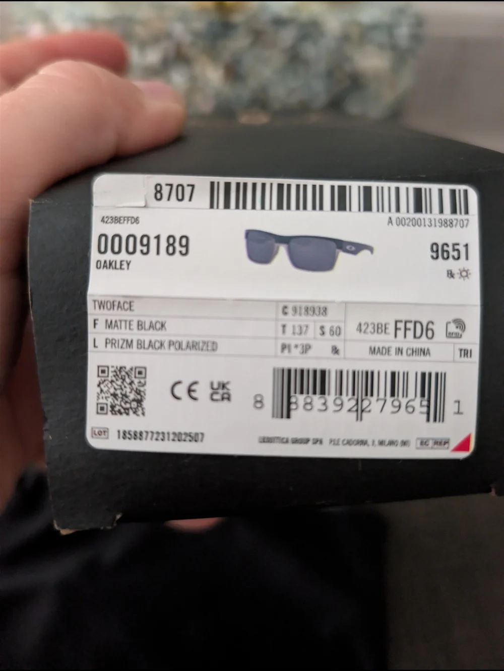NIB Oakley Twoface Sunglasses Matte Black Prizm Black Polarized OO9189-9651